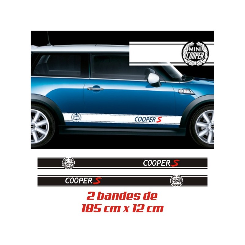 Autocollants Bandes Laterales de Mini Cooper S avec Laurier