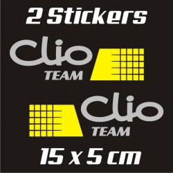 2 Autocollants Clio Team - 15 cm x 5 cm