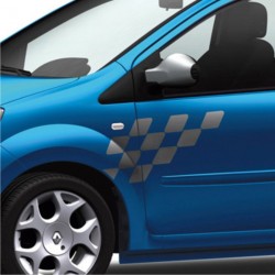 Kit stickers damier Renault Sport - 2ex de 150 x 55 cm (Coloris au Choix)