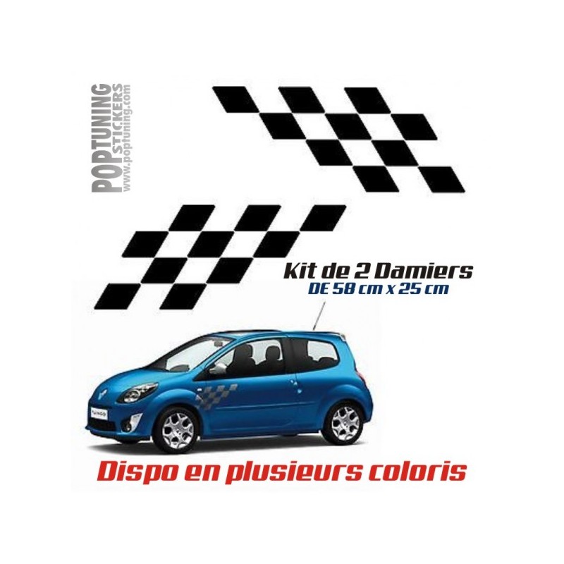 Kit stickers Damiers Twingo RS - 60 x 25 cm