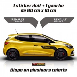 2 Sticker Autocollant RENAULT SPORT RS couleur Noir Clio Twingo Megane  Sandero 30 cm - Par MXSPIRIT - Cdiscount Auto