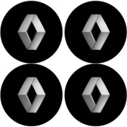 4 Stickers ronds Renault de 55 mm