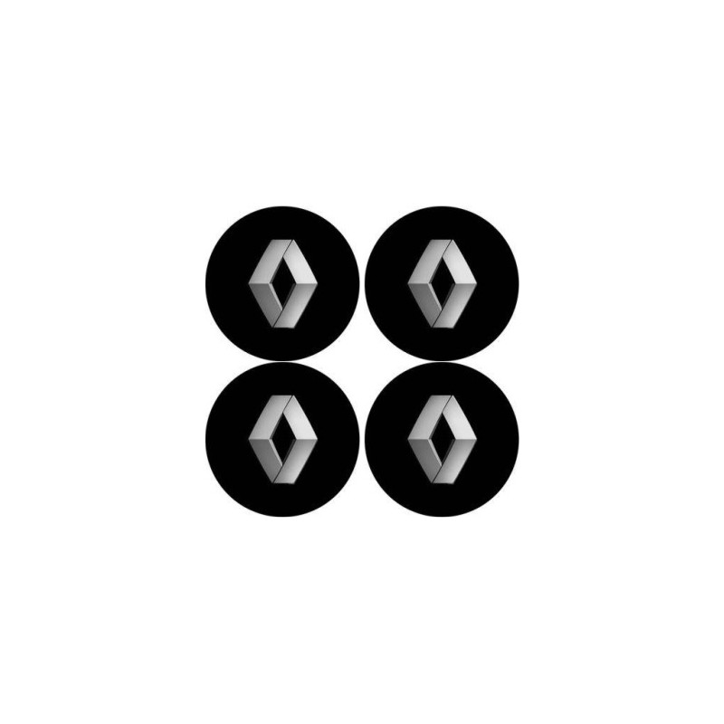 4 Stickers ronds Renault de 55 mm