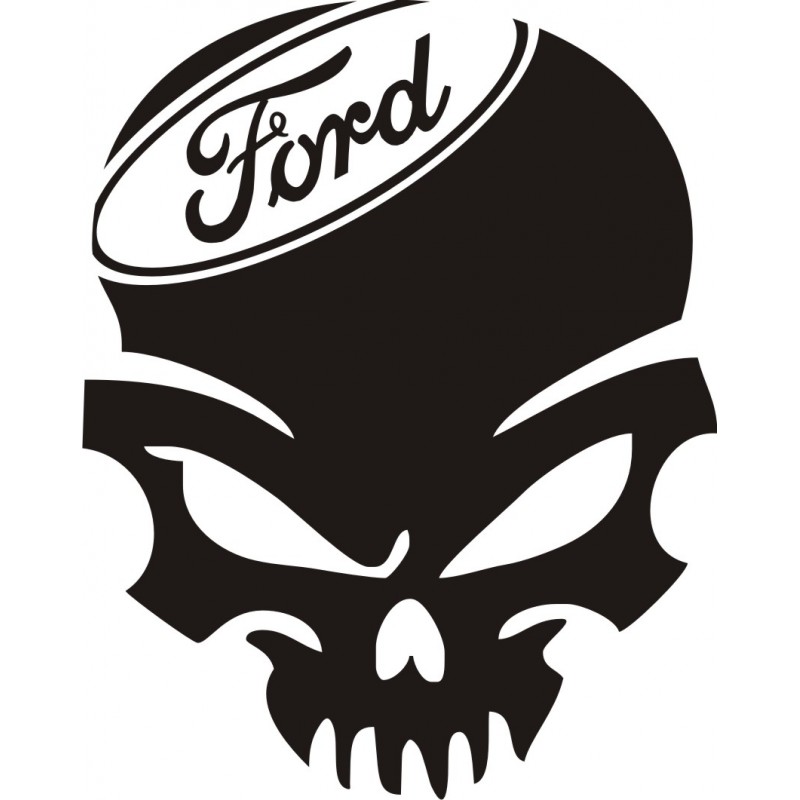 Sticker Crâne Ford - Coloris et Taille au choix