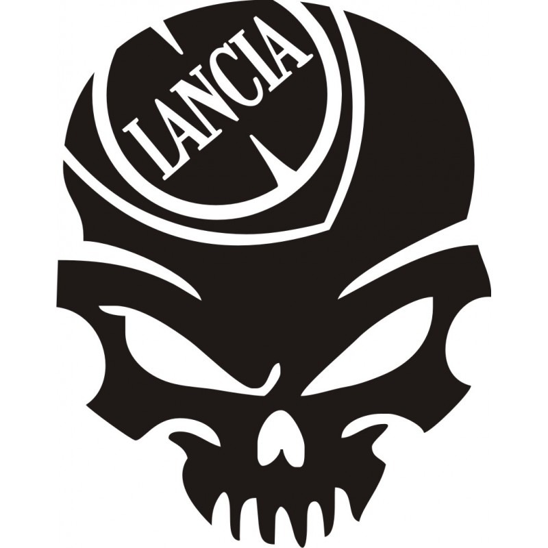 Sticker Crâne Lancia - Coloris et Taille au choix