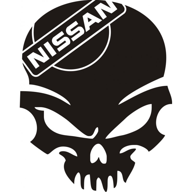 Sticker Crâne Nissan - Coloris et Taille au choix