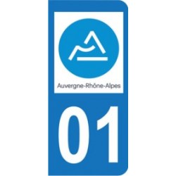 Sticker immatriculation 01 - Ain - Nouvelle région Auvergne-Rhône-Alpes