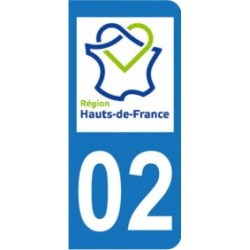 Sticker immatriculation 02 - Nouvelle région Hauts-de-France