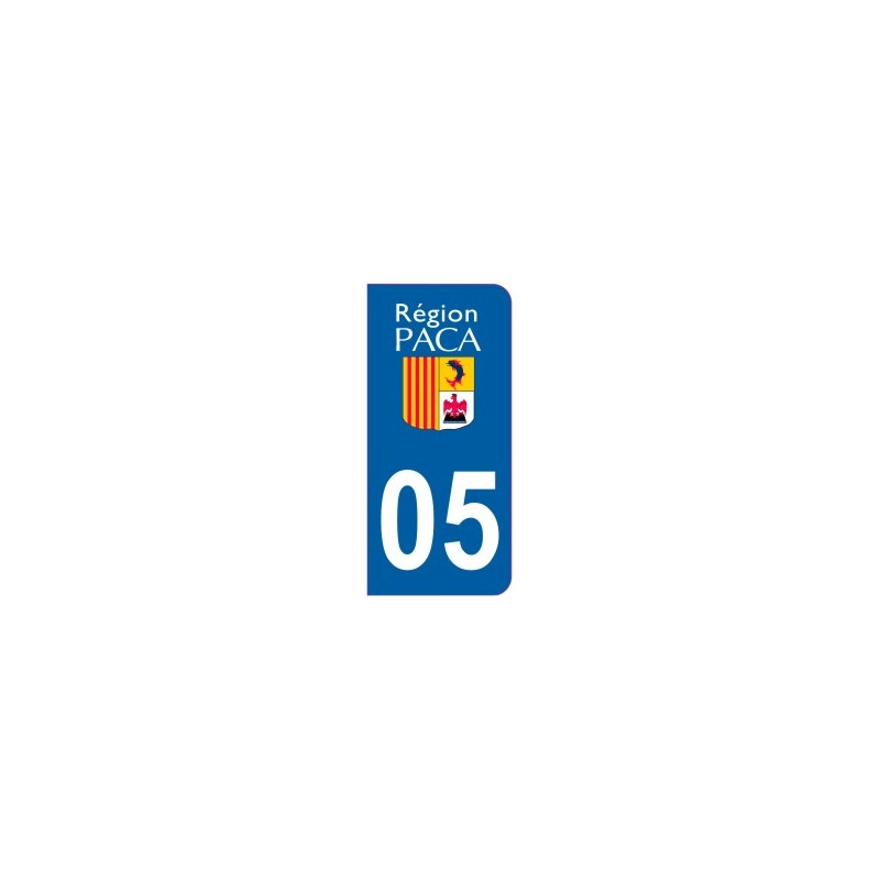 2 Adesivi Targa Regione 05 Provenza-Alpi-Costa Azzurra - Adesivi Dipartimentali Omologati