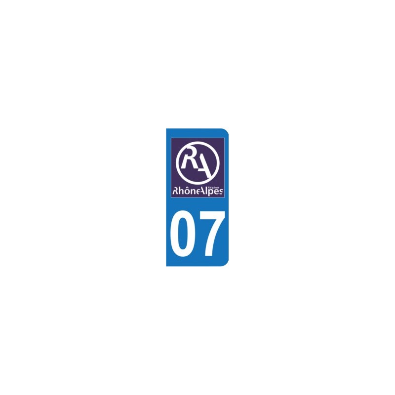Sticker immatriculation 07 - Nouveau logo Rhône Alpes