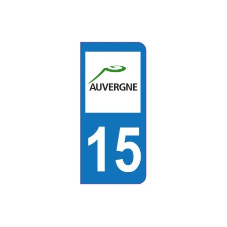 2 Stickers Plaque Auto Département Logo 15 - Décoratifs, Homologués, Fabriqués En France