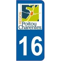 Sticker immatriculation 16 - Charente