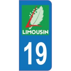 Sticker immatriculation 19 - Corrèze