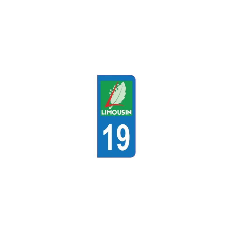 Sticker immatriculation 19 - Corrèze