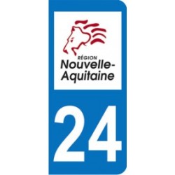 Sticker immatriculation 24 - Nouvelle Aquitaine