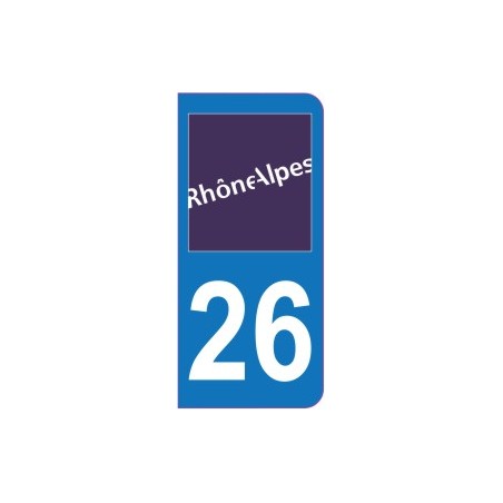 Stickers Département 26 DRÔME Pour Plaque Immatriculation - Lot De 4, Garantis 5 Ans, Résistants Aux Intempéries