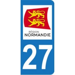 Sticker immatriculation 27 - Nouvelle région Normandie