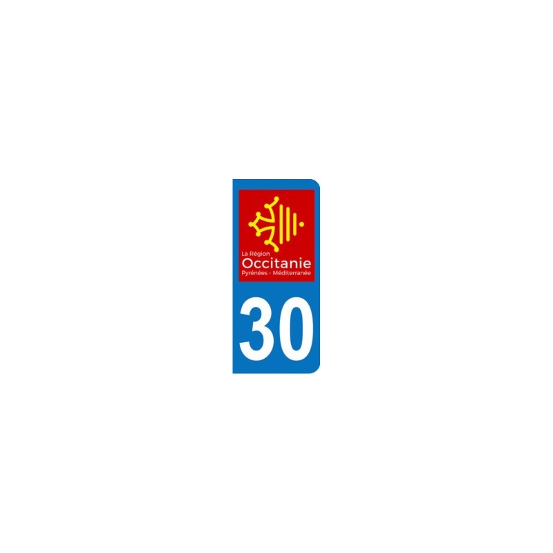 Sticker immatriculation 30 - Occitanie
