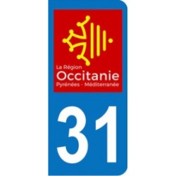 Sticker immatriculation 31 - Occitanie