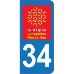 Sticker immatriculation 34 - Hérault