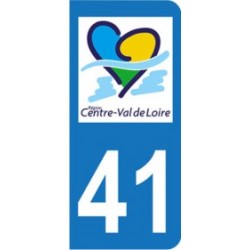 Autocollant plaque immatriculation 41 - Centre - Val de Loire