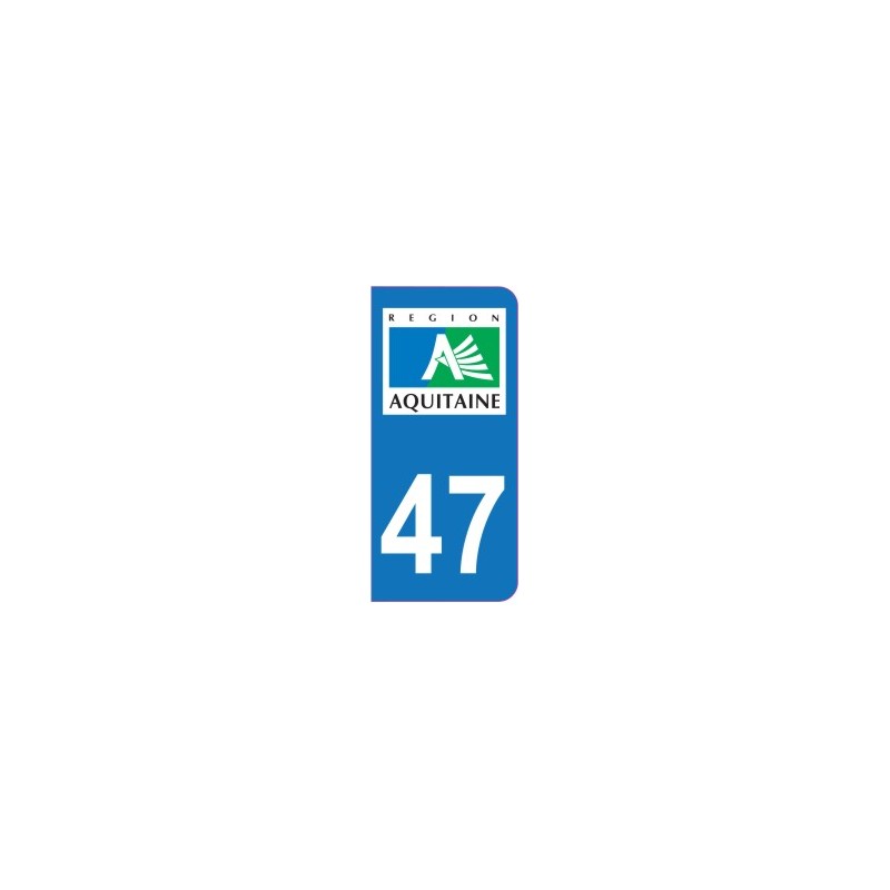 Sticker immatriculation 47 - Lot et Garonne