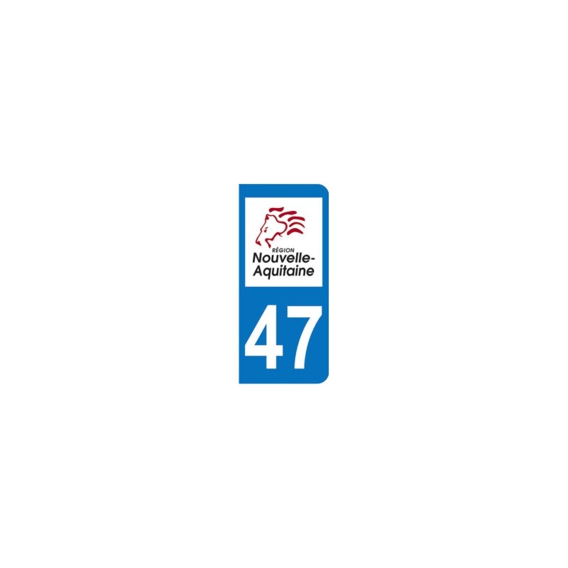 Sticker immatriculation 47 - Nouvelle Aquitaine