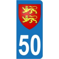 Sticker immatriculation 50 - Blason de Normandie