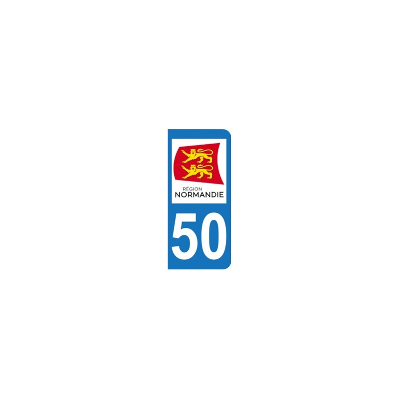 Sticker immatriculation 50 - Nouvelle région Normandie