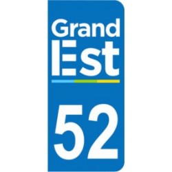 Sticker immatriculation 52 - Grand-Est