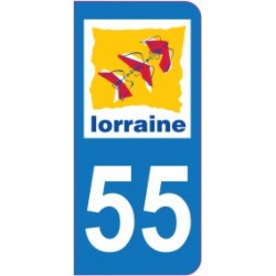 Sticker immatriculation 55 - Meuse
