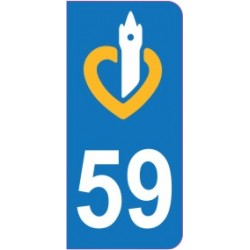 Sticker immatriculation 59 - Nord