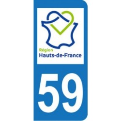 Sticker immatriculation 59 - Nouvelle région Hauts-de-France