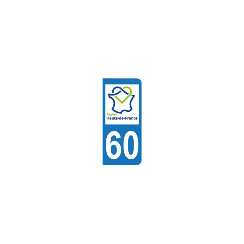 Sticker immatriculation 60 - Nouvelle région Hauts-de-France