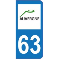 Sticker immatriculation 63 - Puy de Dôme