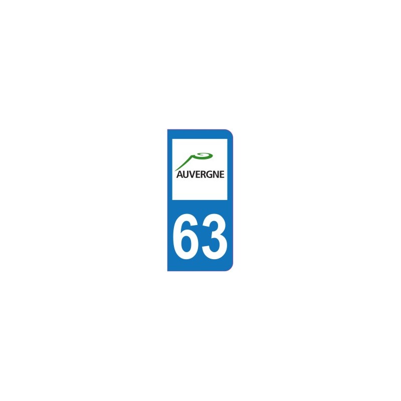 Sticker immatriculation 63 - Puy de Dôme