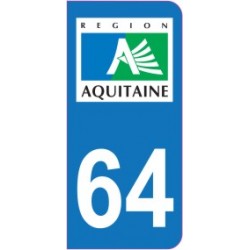 Sticker immatriculation 64 - Pyrénées Atlantiques