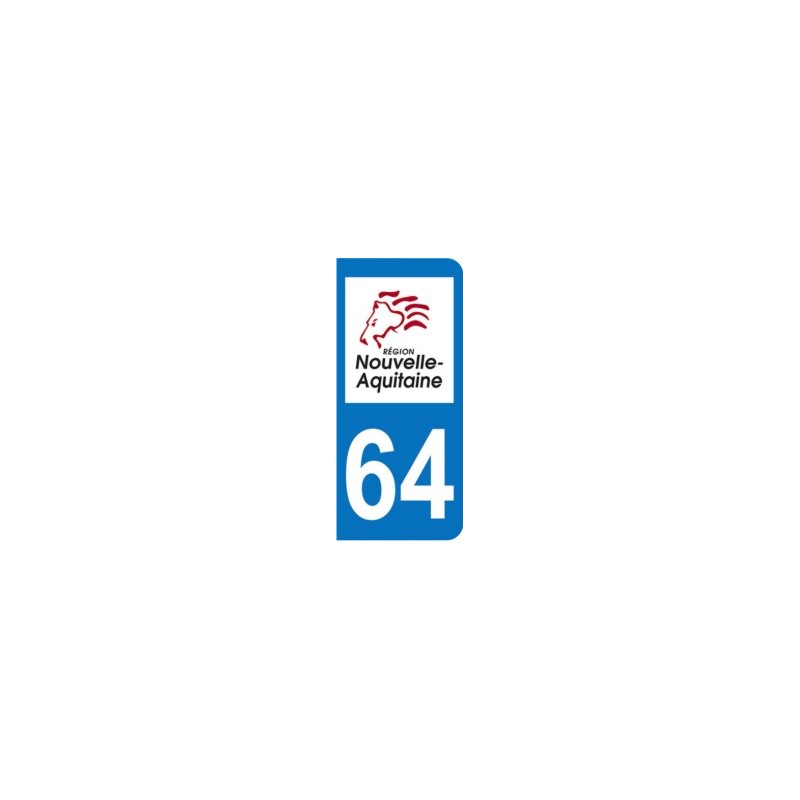Sticker immatriculation 64 - Nouvelle Aquitaine