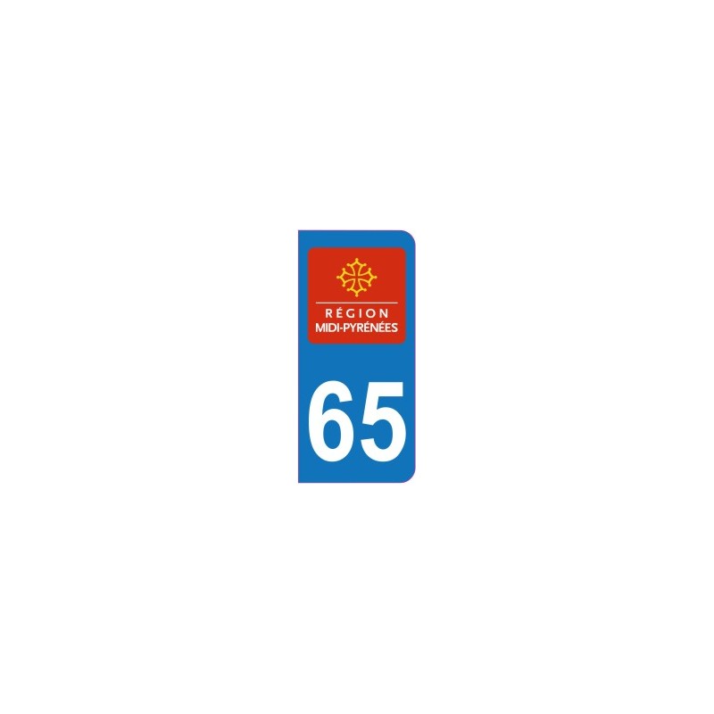 Sticker immatriculation 65 - Hautes Pyrénées