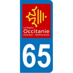 Sticker immatriculation 65 - Occitanie