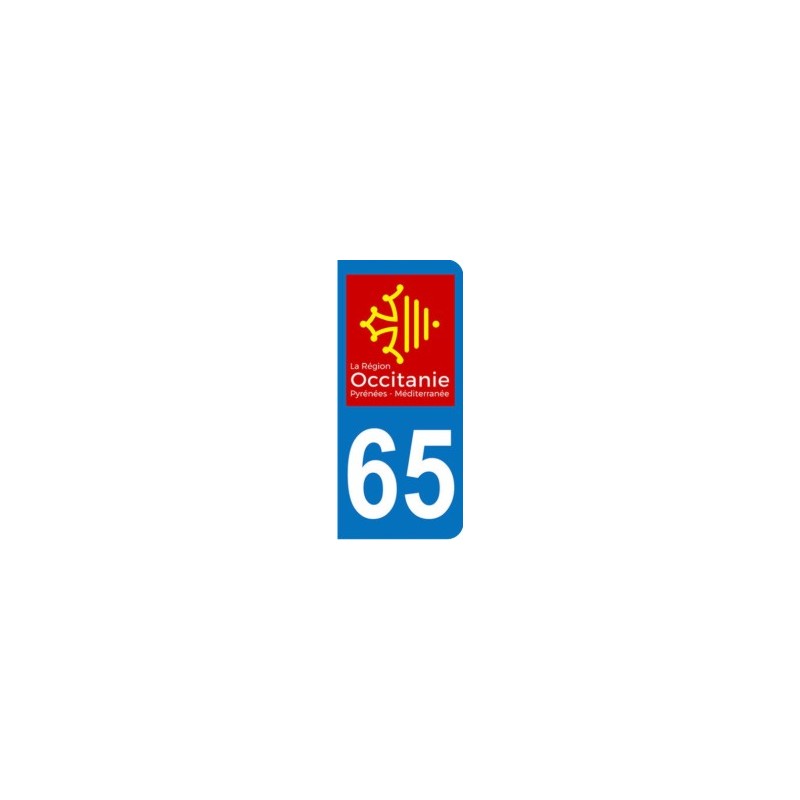Sticker immatriculation 65 - Occitanie