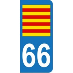 Sticker immatriculation 66 - Drapeau catalan