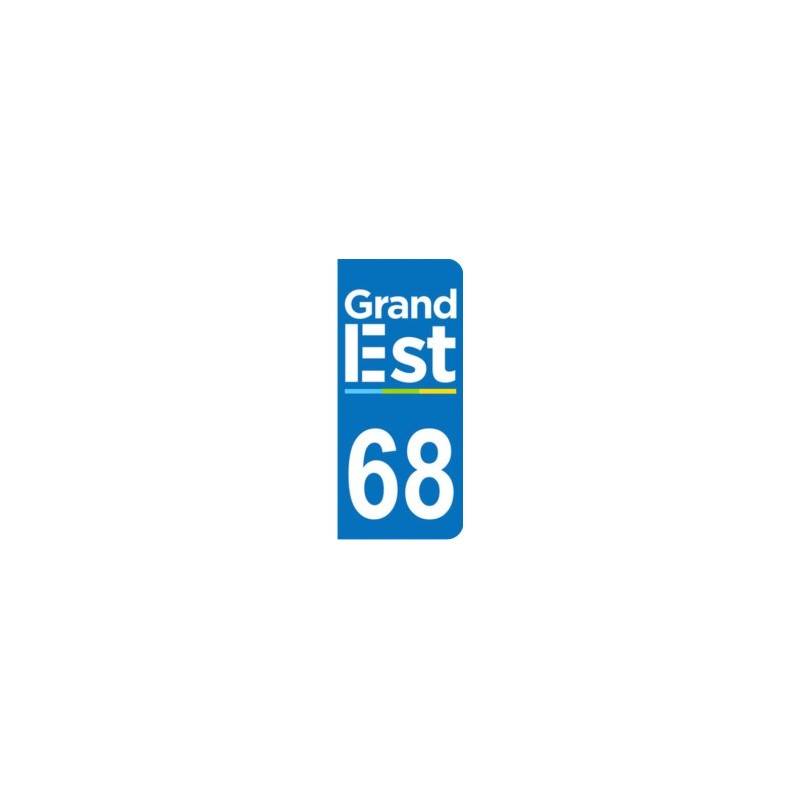 Sticker immatriculation 68 - Grand-Est