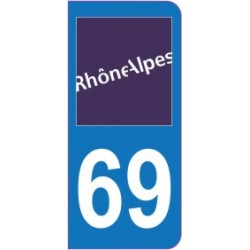 Sticker immatriculation 69 - Rhône