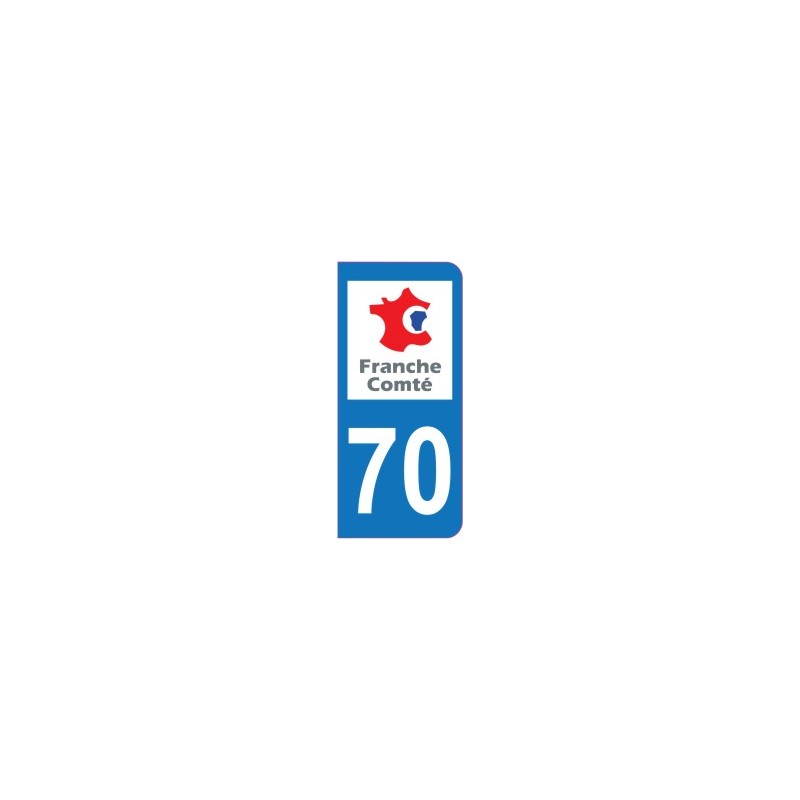 Sticker immatriculation 70 - Haute Saône