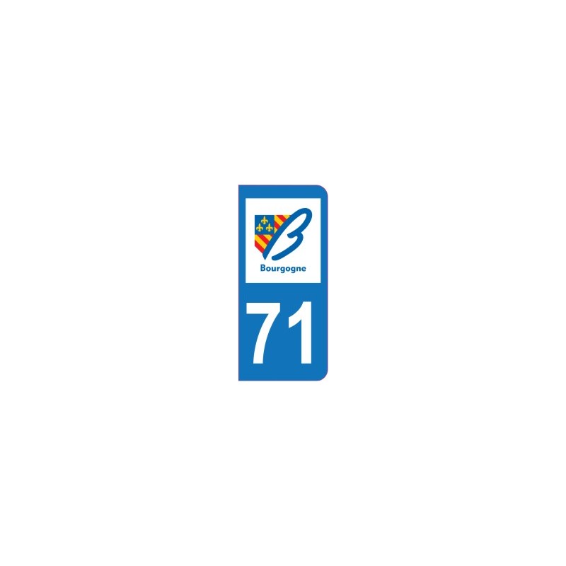 Sticker immatriculation 71 - Saône et Loire