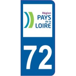 Sticker immatriculation 72 - Sarthe