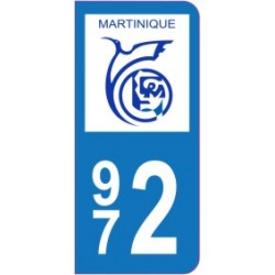 Sticker immatriculation 972 - Martinique