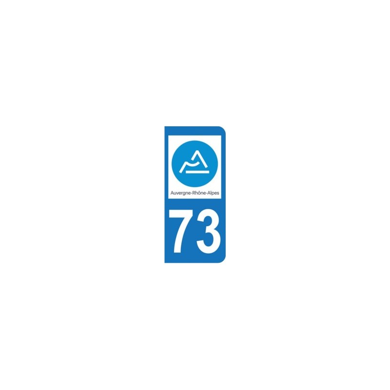 Sticker immatriculation 73 - Savoie - Nouvelle région Auvergne-Rhône-Alpes