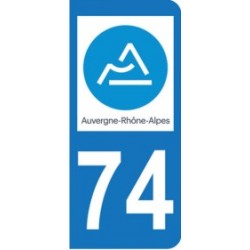 Sticker immatriculation 74 - Haute Savoie - Nouvelle région